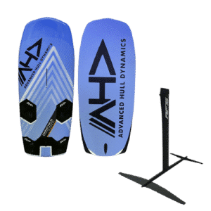 Un support bleu et noir pour une planche de wakeboard