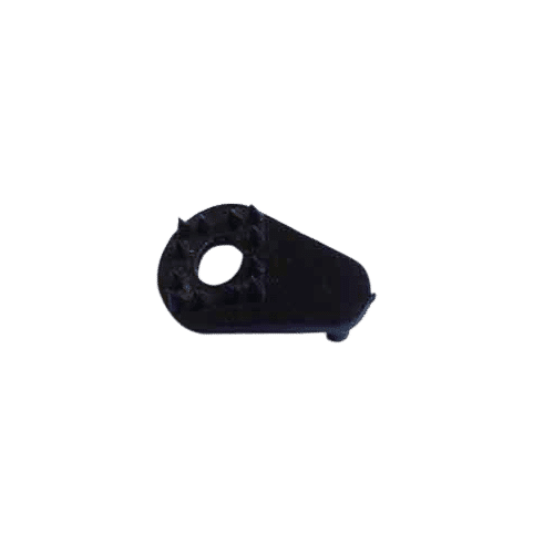 Pièce en plastique noir avec un trou