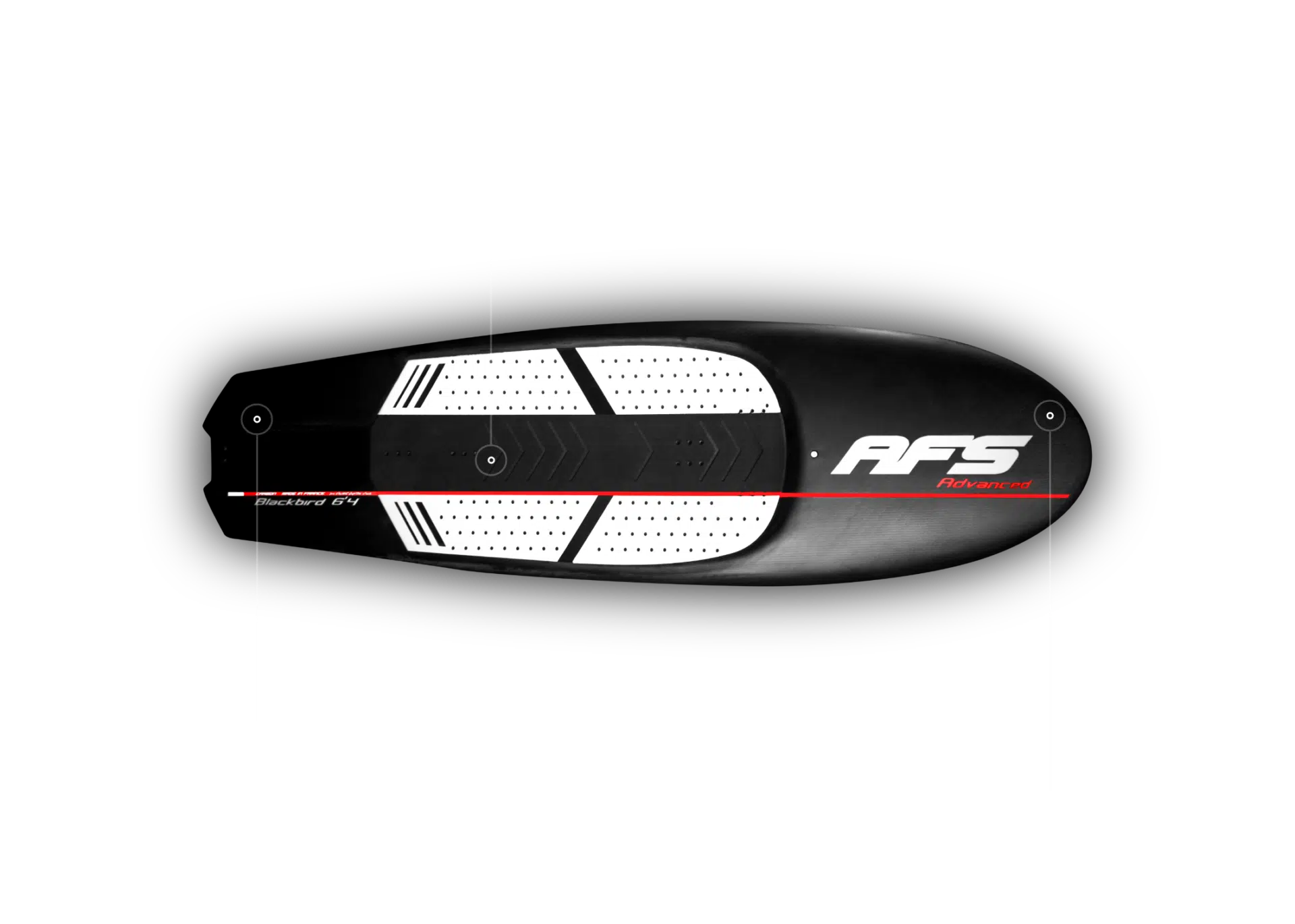 Planche de surf avec inscription "pfs" à l'arrière