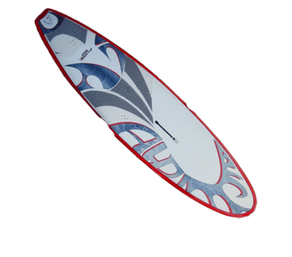 Planche à pagaie avec un design rouge et blanc